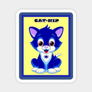 CAT-NIP Cartoon Comic Kitten Psychedelic Print Magnet