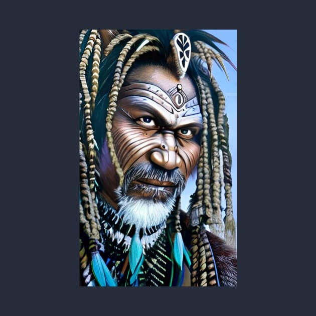 Tribal warrior portrait by Gaspar Avila