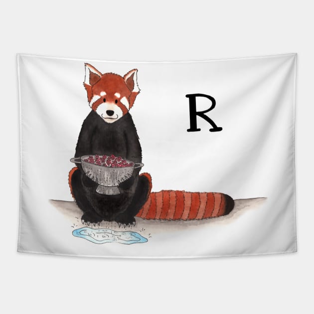 R is for Red Panda Tapestry by thewatercolorwood