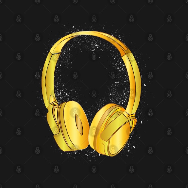 Starry Star and gold earphone by berwies