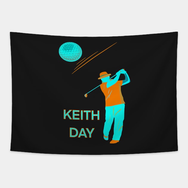 KEITH DAY NOVEMBER 7 RETRO STYLE GOLFER Tapestry by sailorsam1805