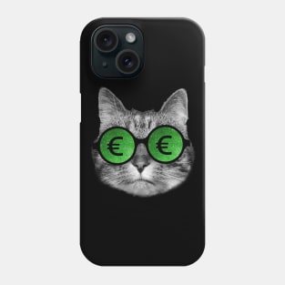 Cat and euro sign glasses Phone Case