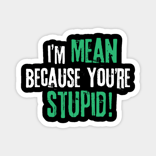 I'm Mean Because You Are Stupid Magnet by The WYLD Tribe