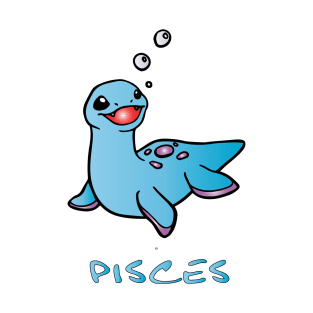 blue dinosaur Pisces T-Shirt