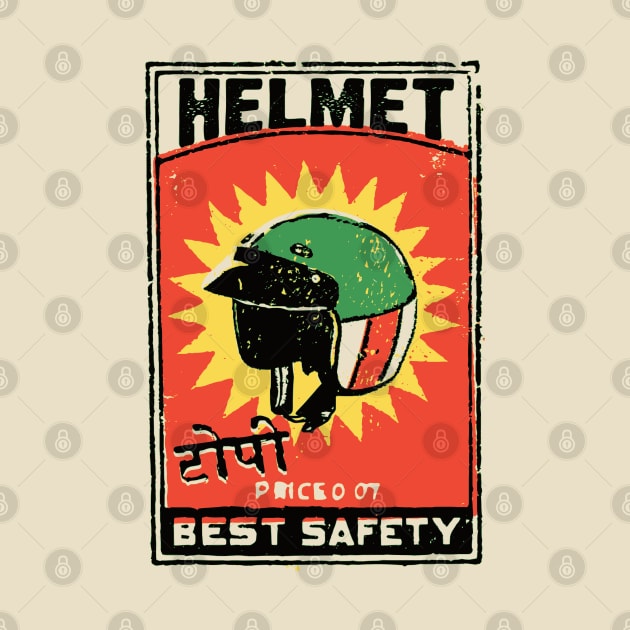 Motorcycle Helmet / Vintage Matchbox Art by RCDBerlin