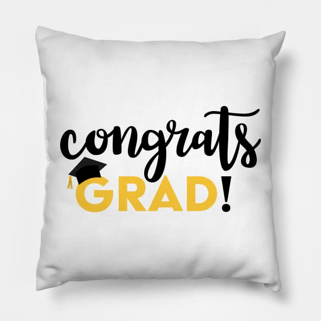 Congrats GRAD! Pillow by TheMoodyDecor