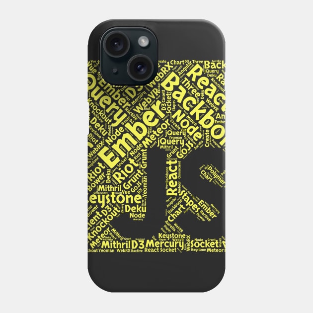 Original JavaScript Frameworks Word Cloud Design Phone Case by TeesByJay