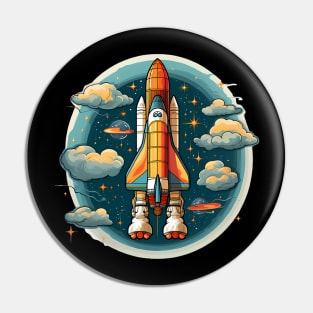 AI Generated Rocketship Pin