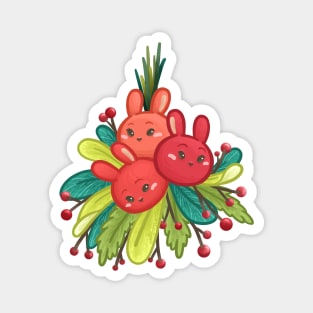 Bunny Mistletoe Christmas Magnet