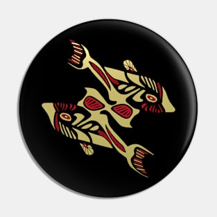 Black and Gold Dolphin Icon Pin