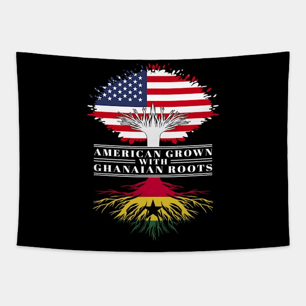 American Grown With Ghanaian Roots Us Ghana Flag Tree Tapestry by BramCrye