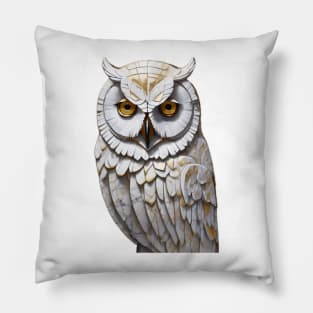 Snow Owl - Marble Pillow