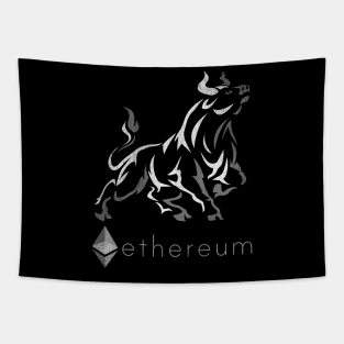 Vintage Bull Market Ethereum Coin Crypto Token Cryptocurrency Wallet Ethereum HODL Birthday Gift For Men Women Kids Tapestry