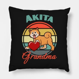 Akita Inu Grandma Dog puppy Lover Cute Mothers Day Pillow