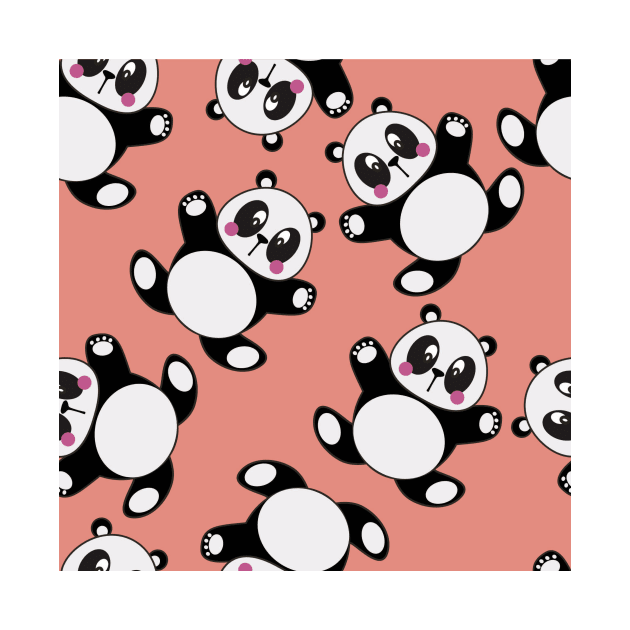 Cute Pandas Vector Art Kids Pattern Seamless by MichelMM