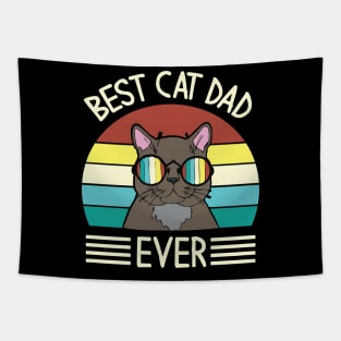 Vintage Cat Happy Father Day Best Cat Dad Ever Daddy Papa Tapestry