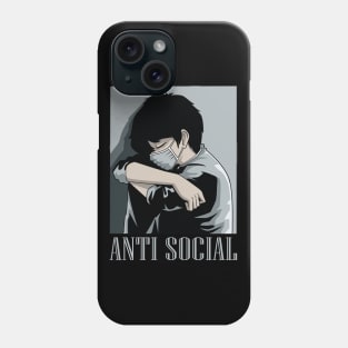 Antisocial Face Mask Japanese Aesthetic Social Distancing Phone Case