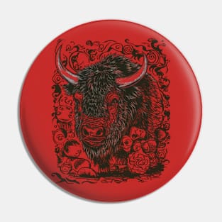 Bitter Bison Japanese Art Print Pin