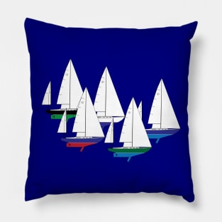 Hinckley Bermuda 40 Yawl Sailboats Racing Pillow