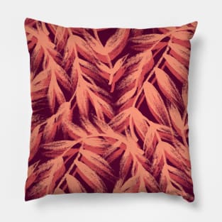 Painted Coral Leaves Pillow