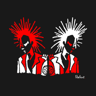Punk Stand Off Red and White by Blackout Design T-Shirt