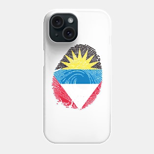 Flag of antigua barbuda in fingerprint Phone Case