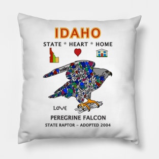 Idaho, Peregrine Falcon, Love, Valentines Day, State, Heart, Home Pillow