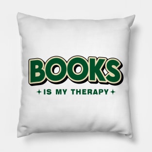 Books Is My Therapy Retro Style Pillow