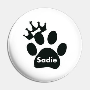 Sadie name made of hand drawn paw prints Pin