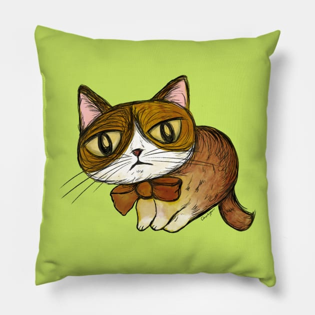 Bow Kitty Pillow by Chonkypurr