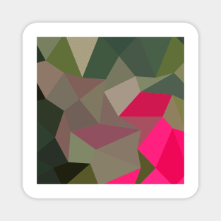 Cerise Red Green Abstract Low Polygon Background Magnet