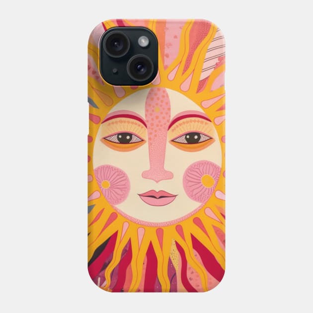 Boho Sun Face Phone Case by Trippycollage