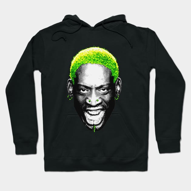 Rodman Hoodie Electric Green / Black - L（RODMAN 91 Stars Mens 