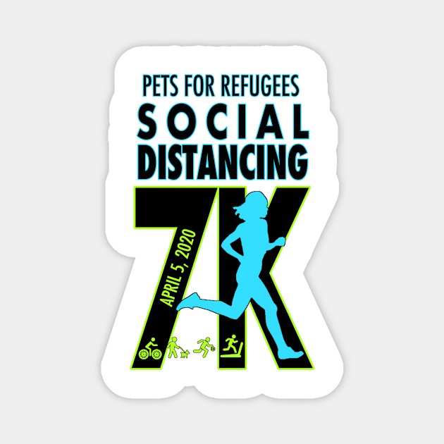 Pets for Refugees Social Distancing 7K T-shirt Magnet by Pets for Refugees