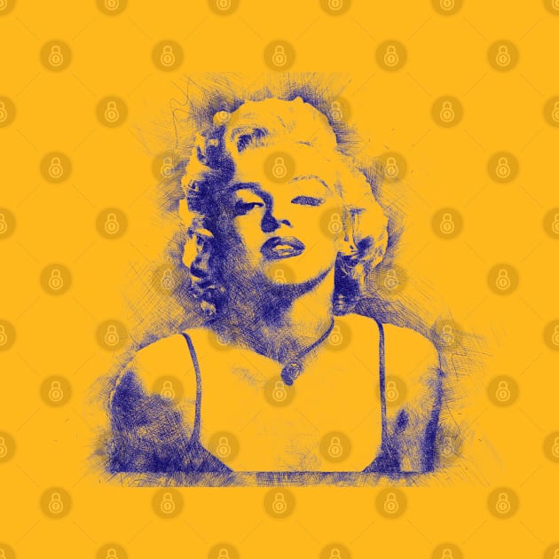 Marilyn Monroe Pen Art by Blind Man Studio