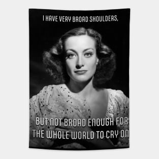 Joan Crawford Quote Dark Background Tapestry