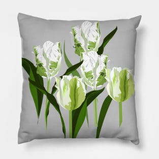 white parrot tulips Pillow