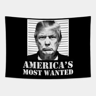 Donald Trump Mug Shot - America's Most Wanted Tapestry