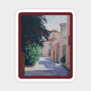 Rhodes Old Town Oil painting Magnet