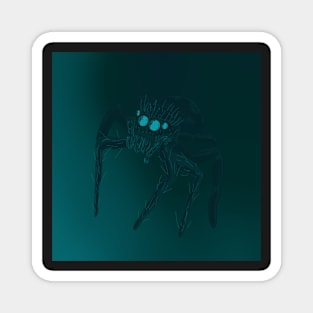 Jumping Spider Drawing V21 (Light Blue 1) Magnet