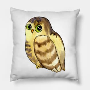 Yellow Gold Owl Watercolor Pillow