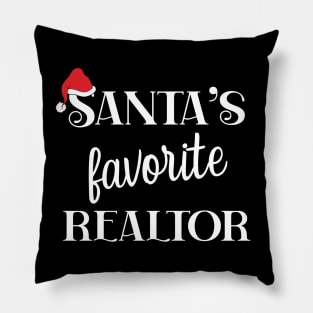 Santa’s Favorite Realtor Funny Real Estate Agent Christmas Pillow