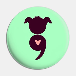 Dog Semicolon Pin