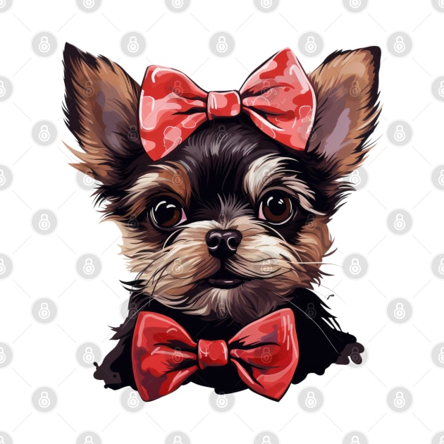 Fancy Yorkshire Terrier Dog by Chromatic Fusion Studio