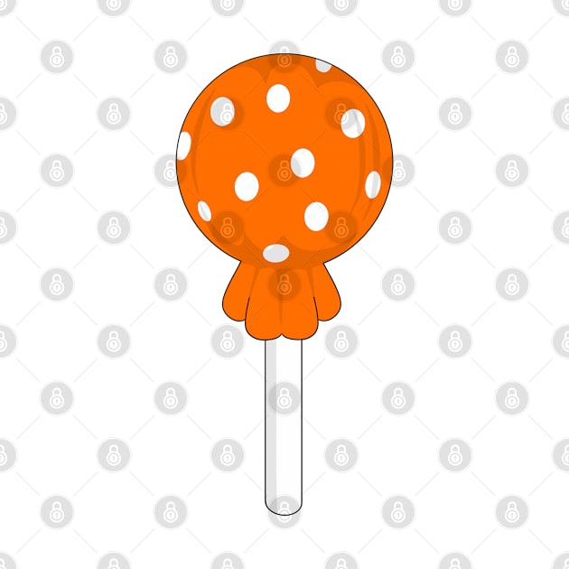 Orange polka dot lollipop by MickeyEdwards