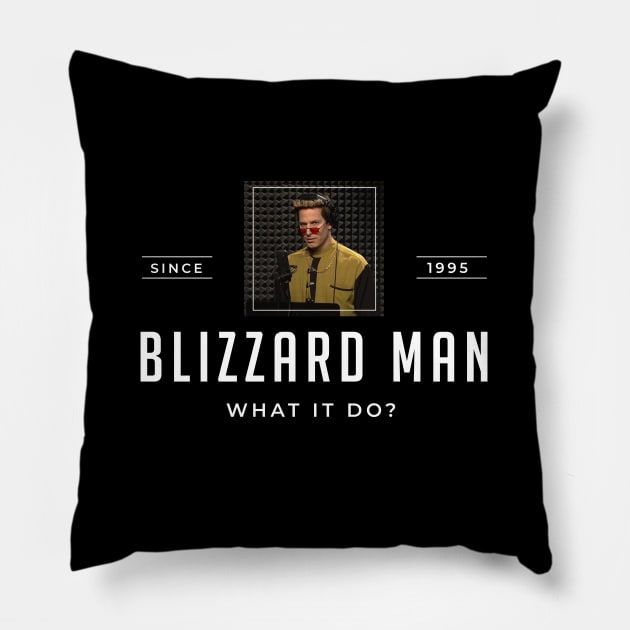 Blizzard Man Pillow by BodinStreet