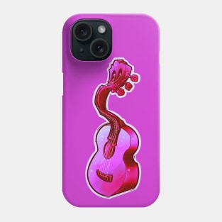 psychedelic pink acoustic guitar Phone Case