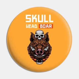 Skull Head Boar Pin