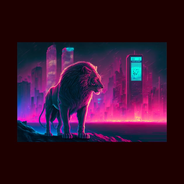 Night of the Neon Lion by WhispersOfColor