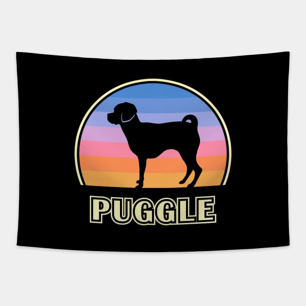 Puggle Vintage Sunset Dog Tapestry by millersye